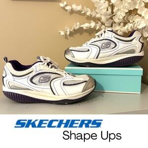 Skechers Shape-Ups Women's Toning Shoes SN 12320 Size 8.5 Silver Purple White